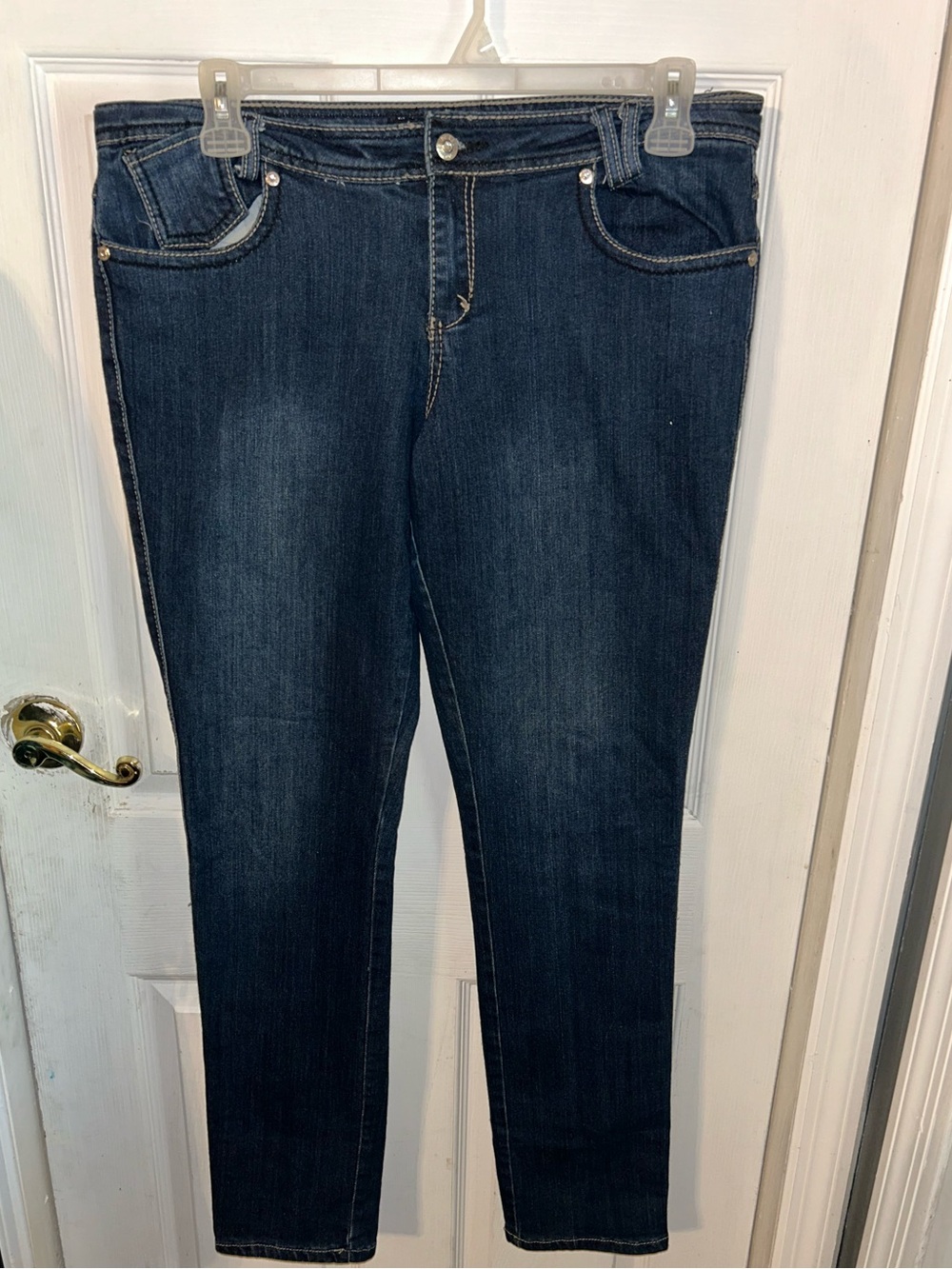 Y2K Women’s DEREON Skinny Dark Blue Stretch Denim Jeans 15/16